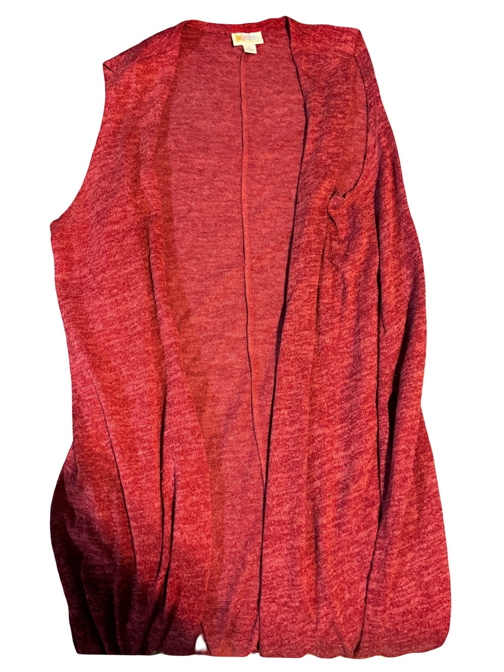 LuLaRoe Open-Front Tunic Vest in Hearty Red